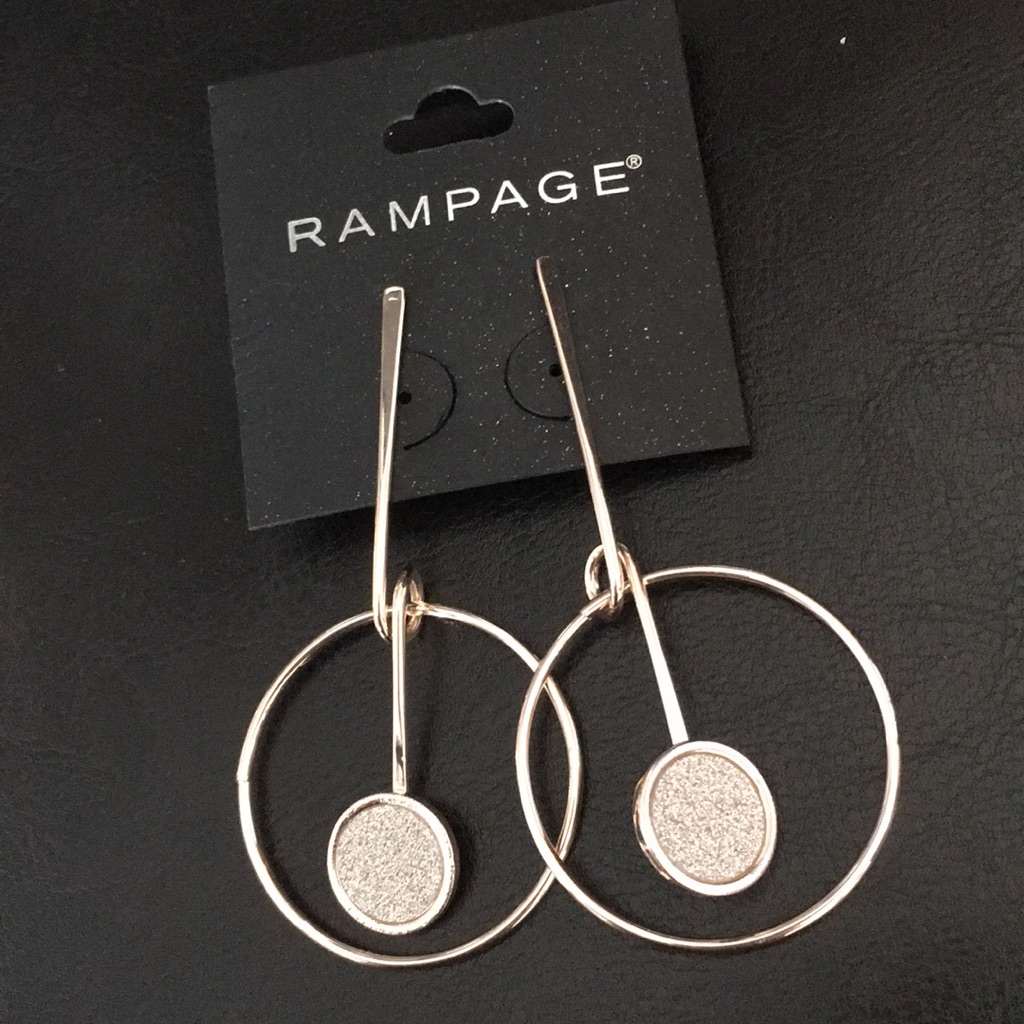 New Rampage Gold Pendulum Bar & Hoops Earrings